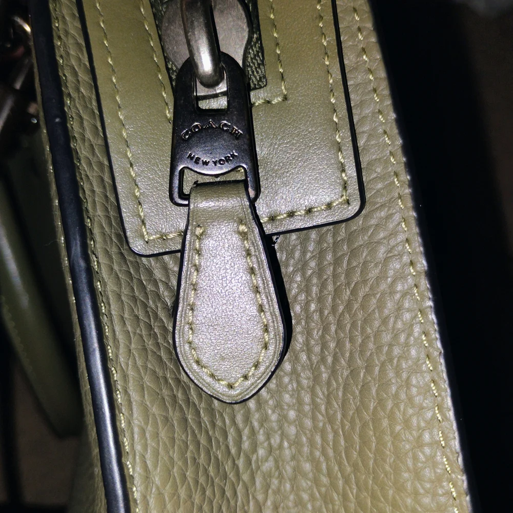 Coach Olive Green Pebbled Leather Satchel